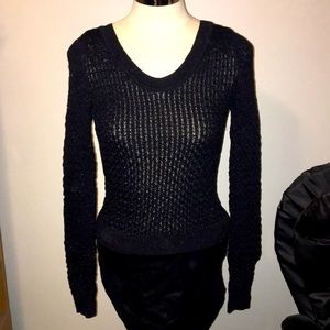 Cropped Black and silver sweater